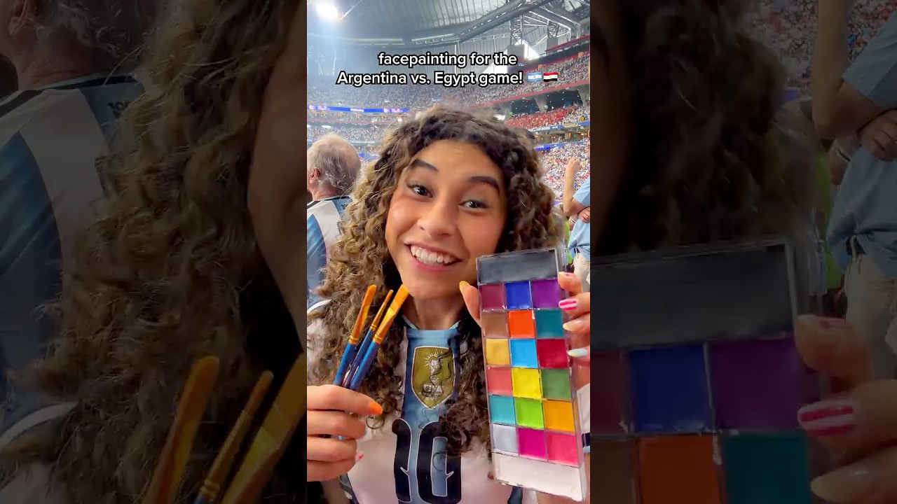 Facepainting During a World Cup Game! Argentina 🇦🇷 vs Egypt 🇪🇬  #ad #FIFAWorldCup