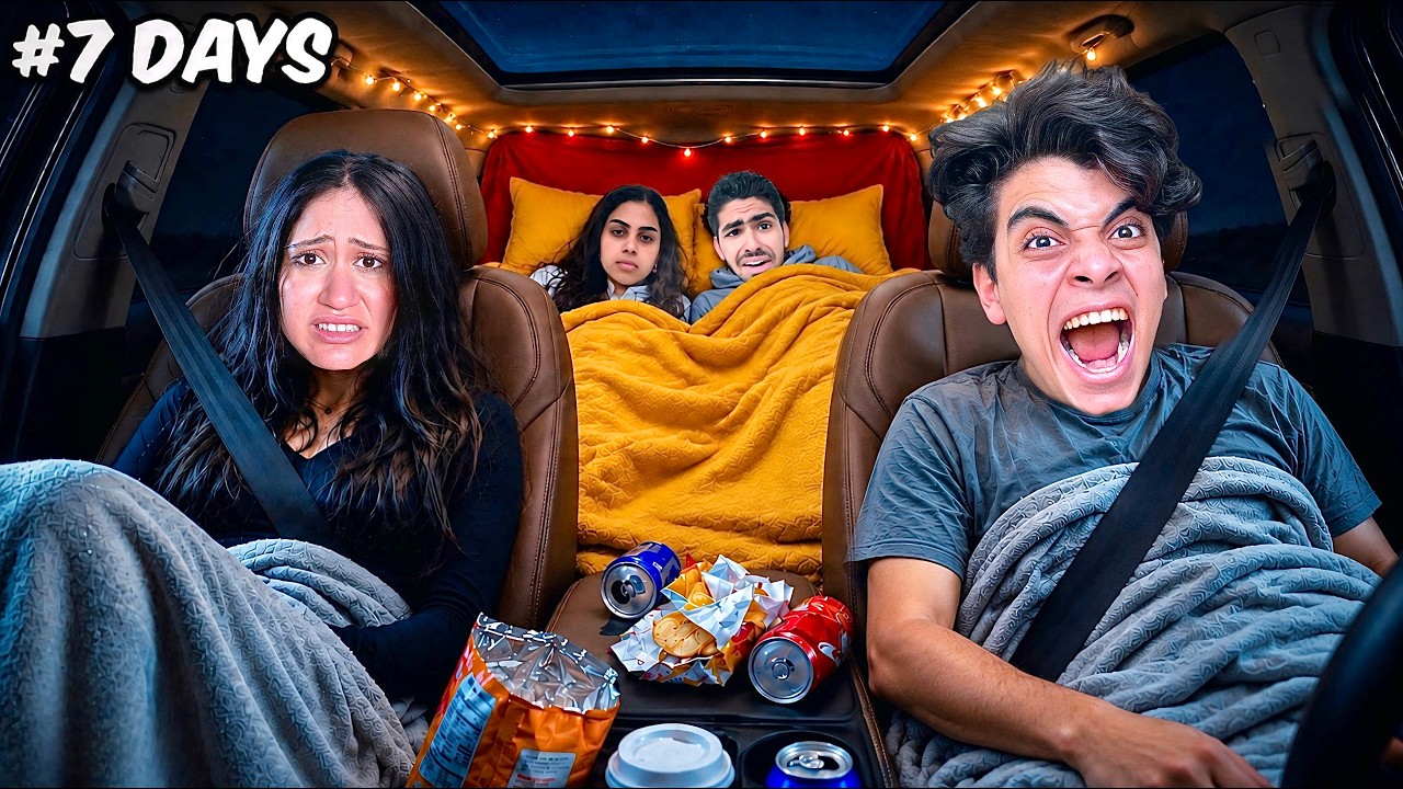 تحدي 10 ايام في السيارة !! نهاية صادمه 💔😭( جومانا و ندى راحو فيها) 🤕