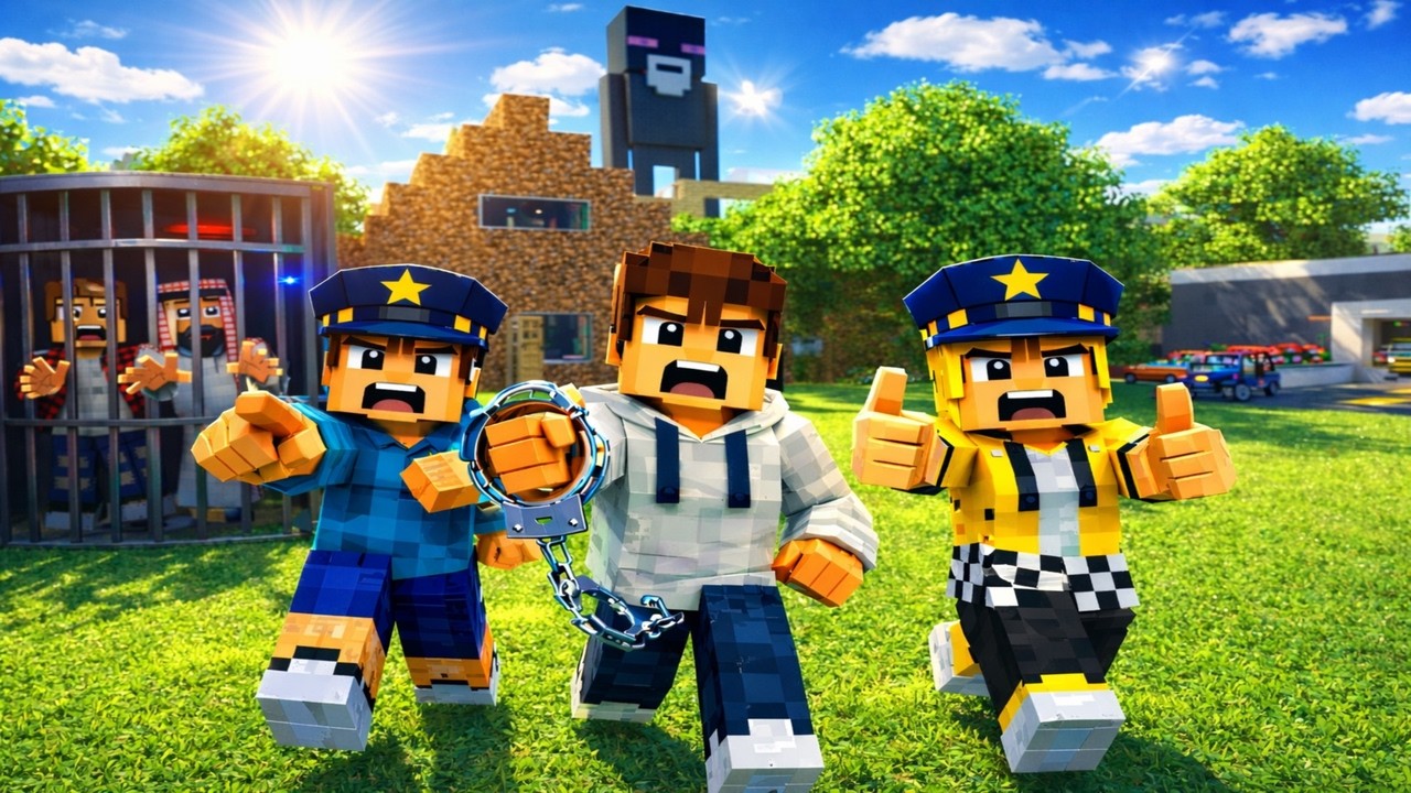 ماين كرافت لكن جيجي وعبوسي وكعبول صاروا شرطة وحبسوني مستحيل 😨😱 #فلم_ماين_كرافت