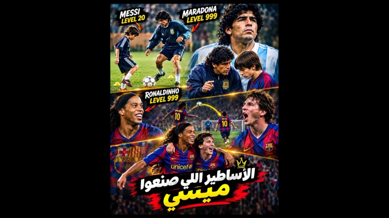 🔥 مين اللي صنع أسطورة ميسي؟! مارادونا ورونالدينيو في البداية 😱👑