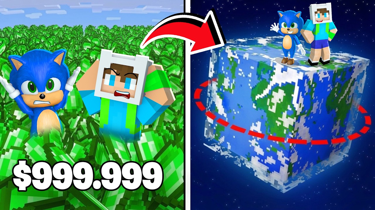 ENES VE BEBEK SONİC ZÜMRÜT TOPLADIKÇA DEVLEŞİYOR 😱 Minecraft