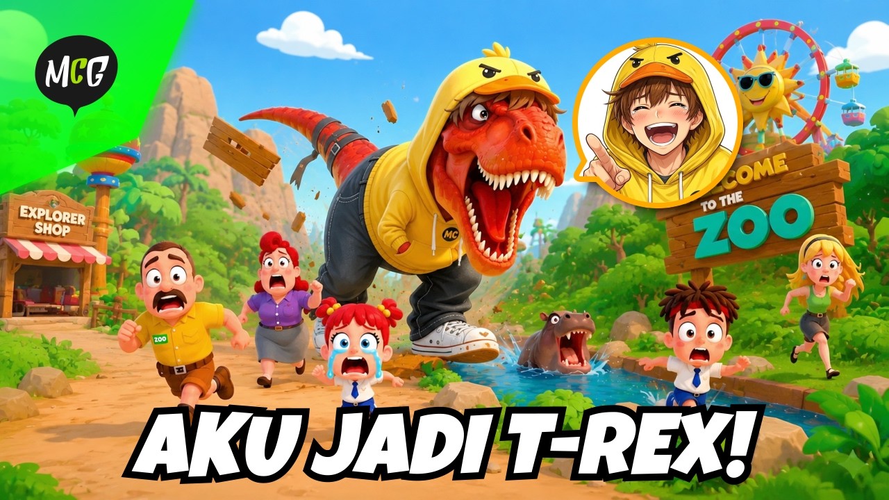Mister Cempreng Berubah Jadi T-Rex dan Prank di Kebun Binatang!