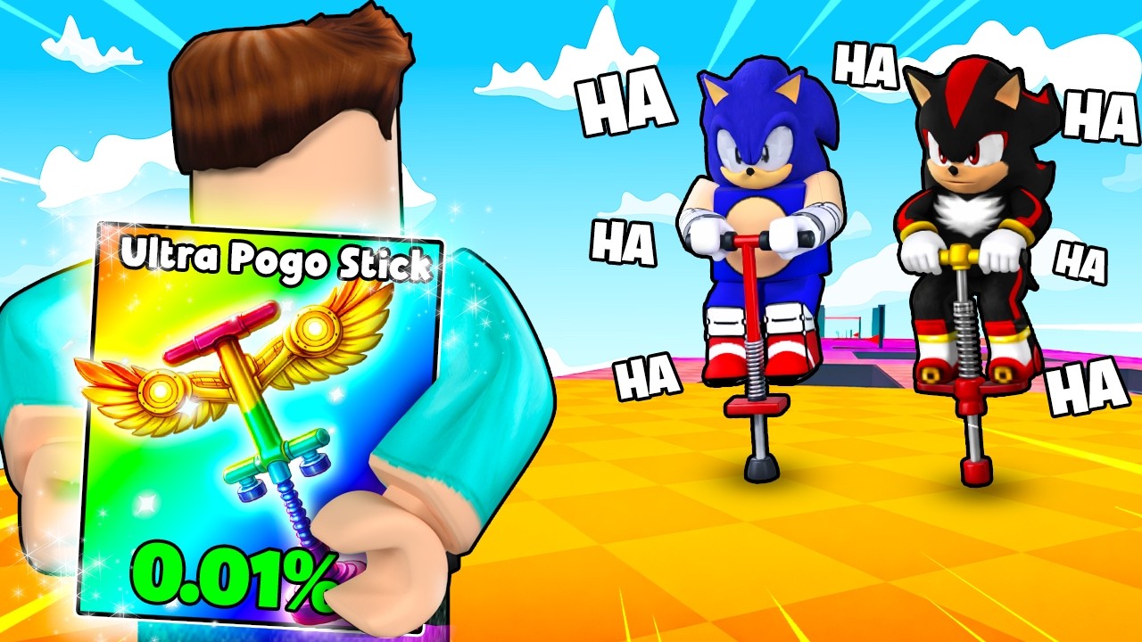 I PRETENDED TO BE A NOOB THEN USED OP POGO IN ROBLOX POGO OBBY !!