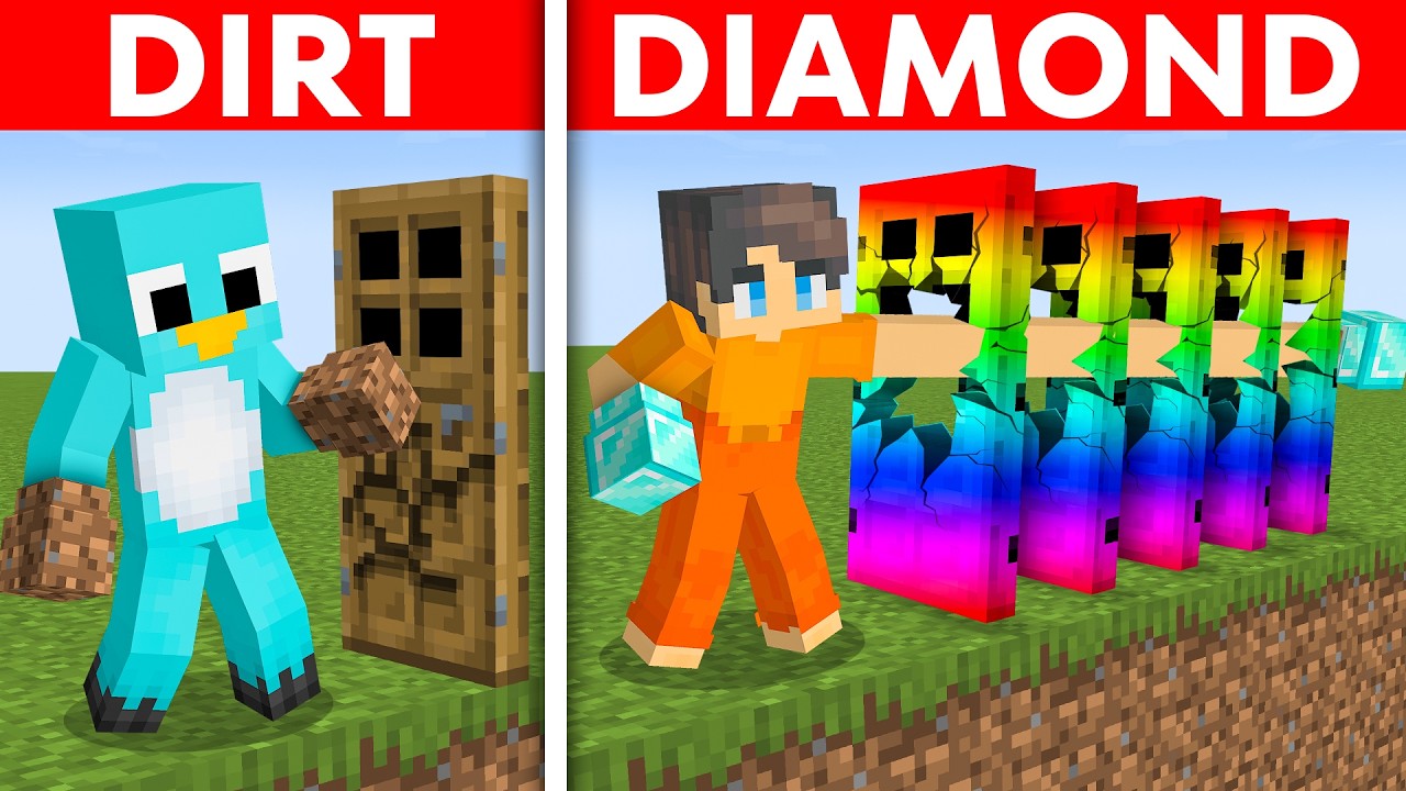 DIRT vs DIAMOND: Battle Of DOORS in Minecraft