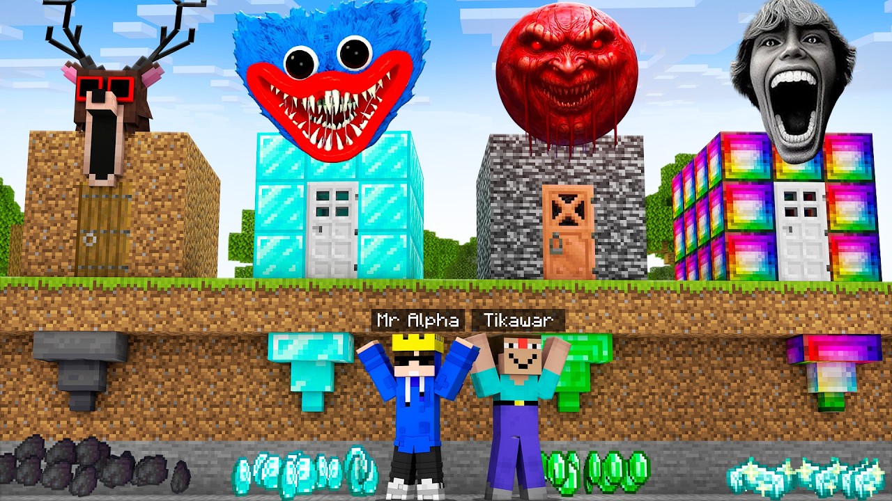 5 Ways to Steal TREASURE From Scary Entities Security Houses in Minecraft