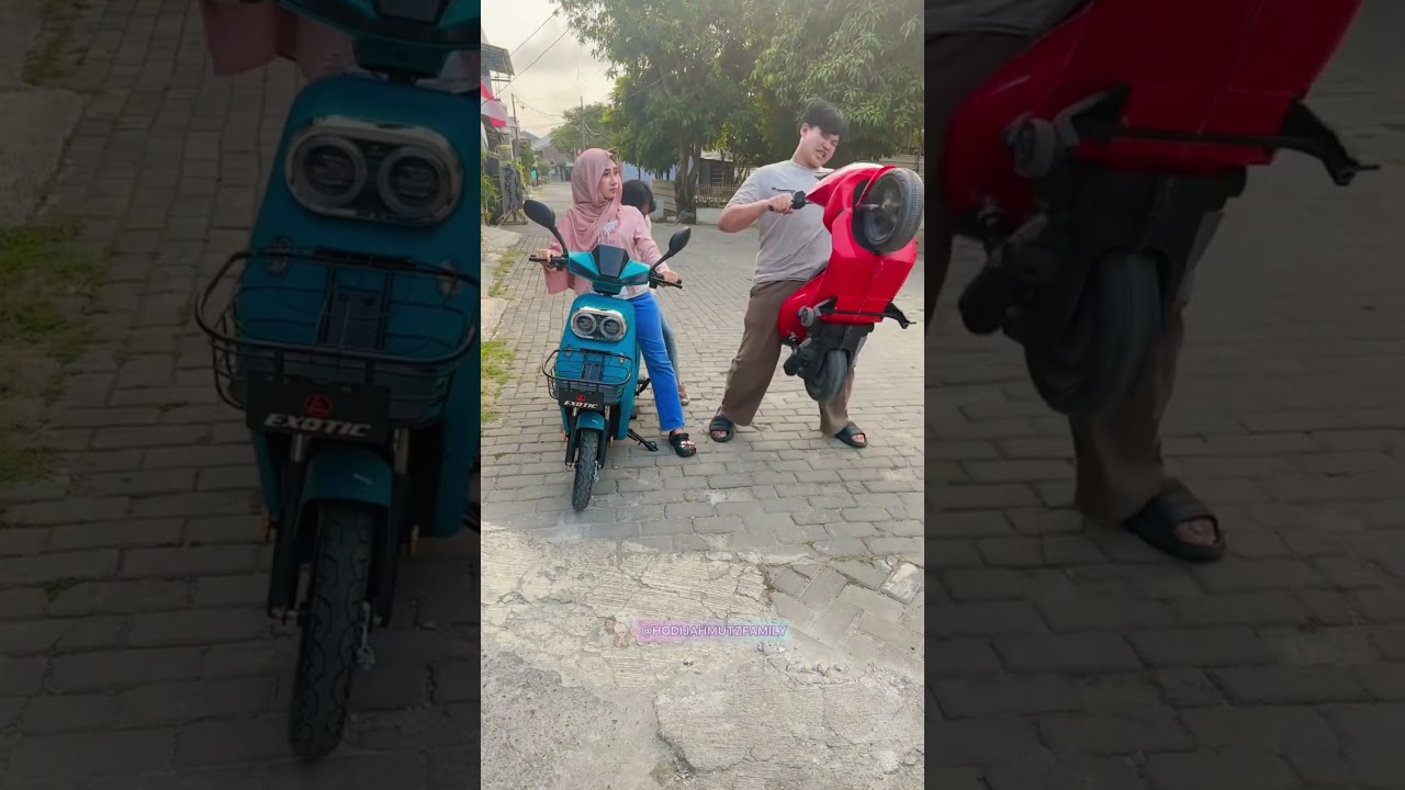 MAMAH,RAISHA SAMA A RENO BALAPAN SEPEDA LISTRIK VS MOTOR #shorts