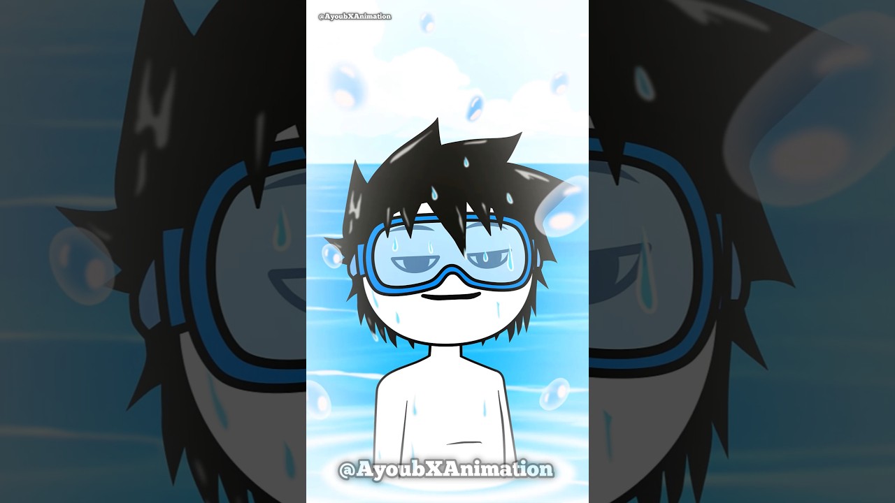 عندما تتباها بمهاراتك في السباحة #animation #انيميشن