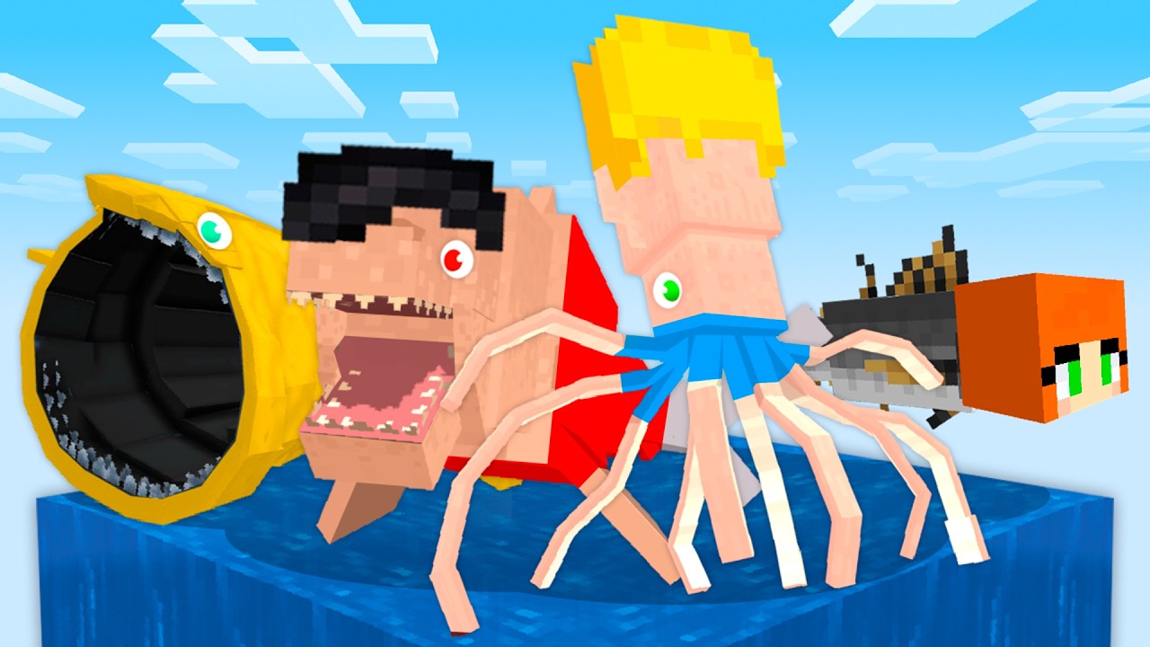 SOBREVIVEMOS como MONSTROS MARINHOS no Minecraft!