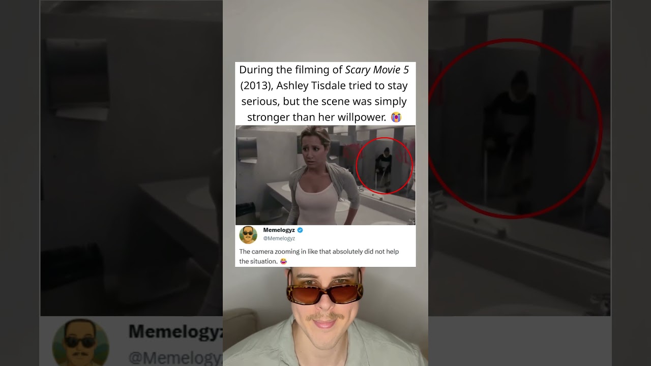 During the filming of Scary Movie 5 (2013), Ashley Tisdale Tried to Stay Serious and Lost It 😂