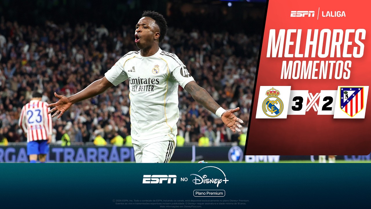 VINICIUS JR. FAZ DOIS, E REAL MADRID VENCE CLÁSSICO CONTRA O ATLÉTICO DE MADRID | MELHORES MOMENTOS