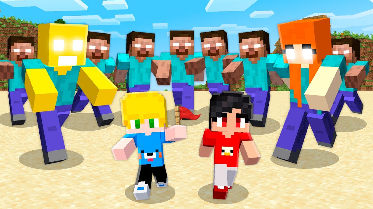 Fui ADOTADO por uma Vila INTEIRA de HEROBRINES no Minecraft