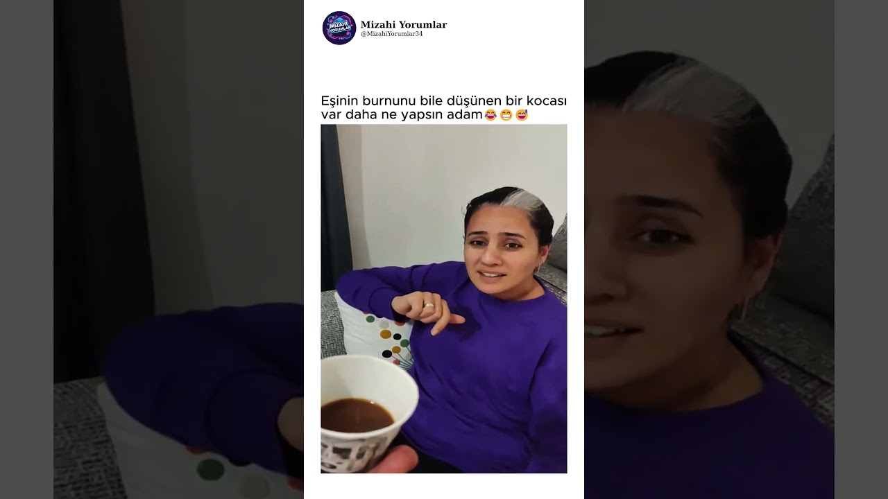 Eşinin burnunu bile düşünen bir kocası var daha ne yapsın adam😂😁😅