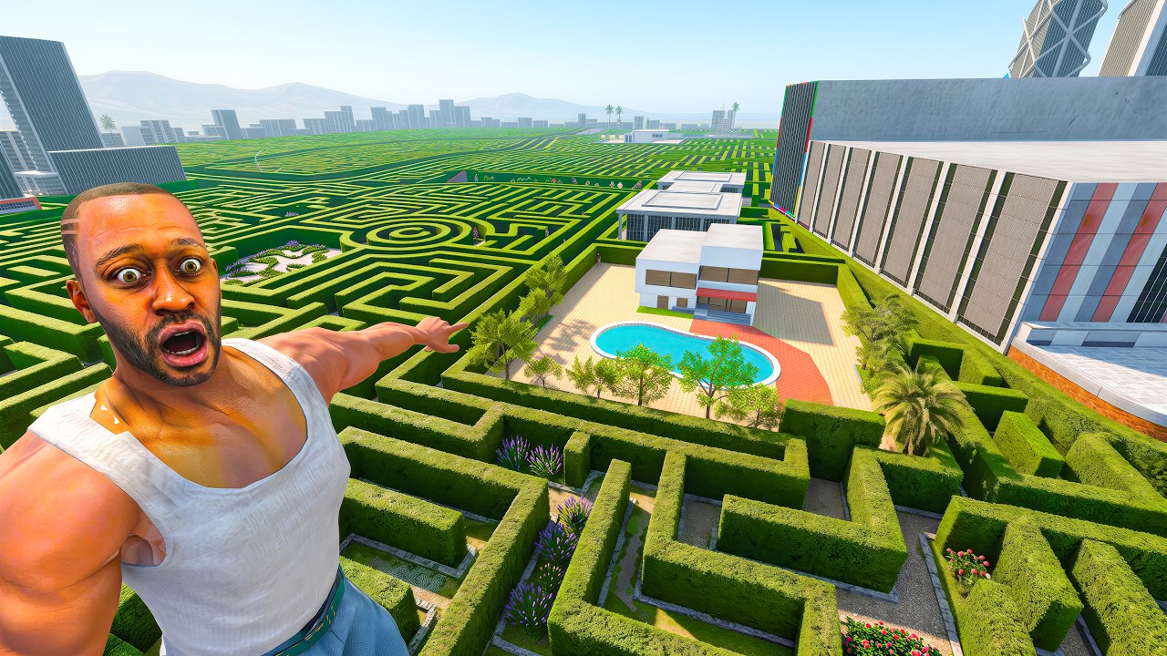 Franklin House Stuck in Giant Maze - INDIAN BIKE DRIVING 3D