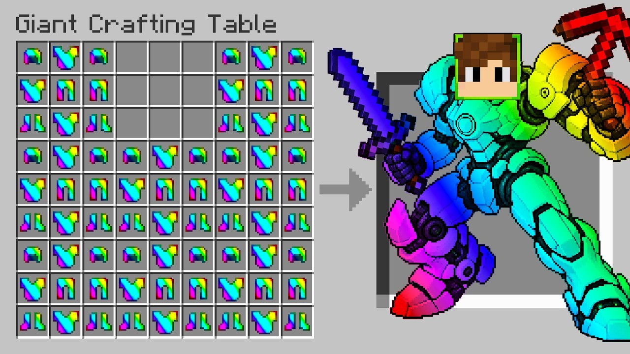Posso fazer ARMADURAS com BLOCOS GIGANTES no Minecraft!