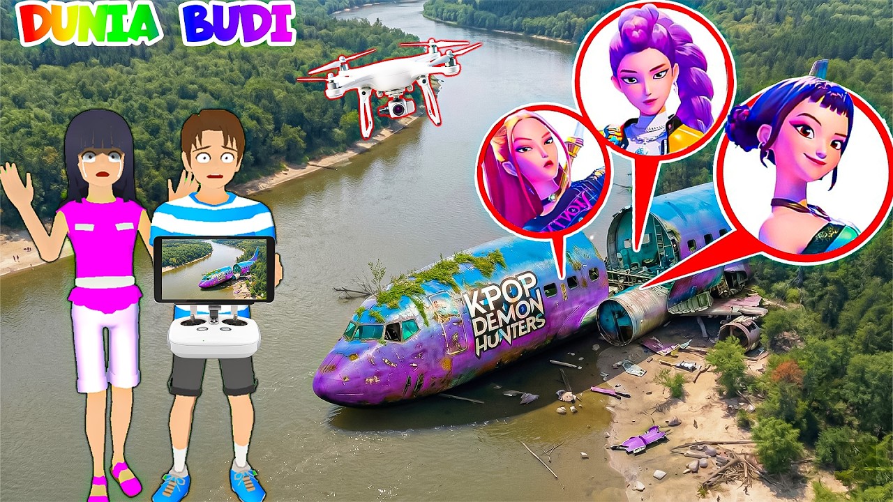Yuta Mio Panik Drone Menangkap PESAWAT KPOP DEMON HUNTER Terbengkalai Di Hutan Dekat Rumah😱