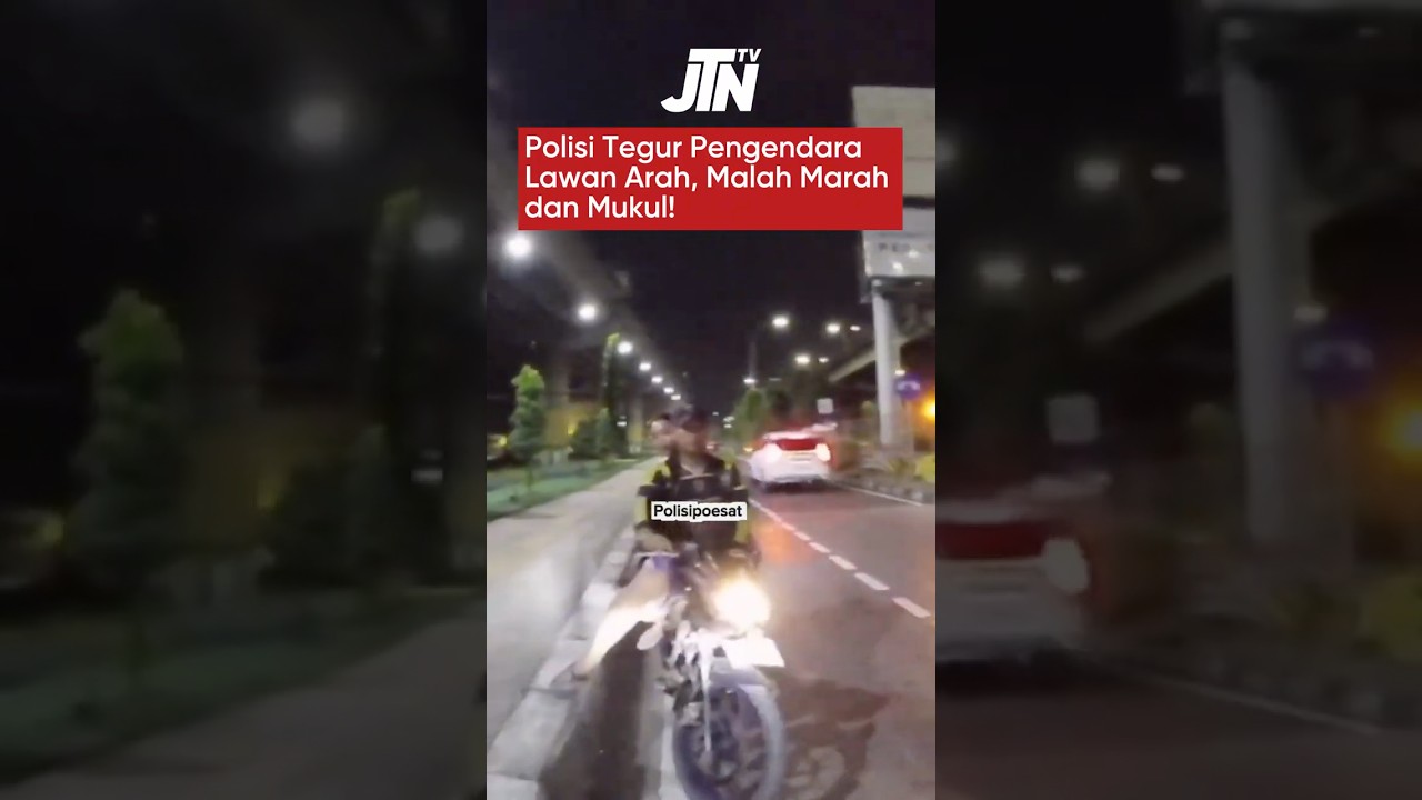 Polisi Tegur Pengendara Lawan Arah, Malah Marah dan Mukul!