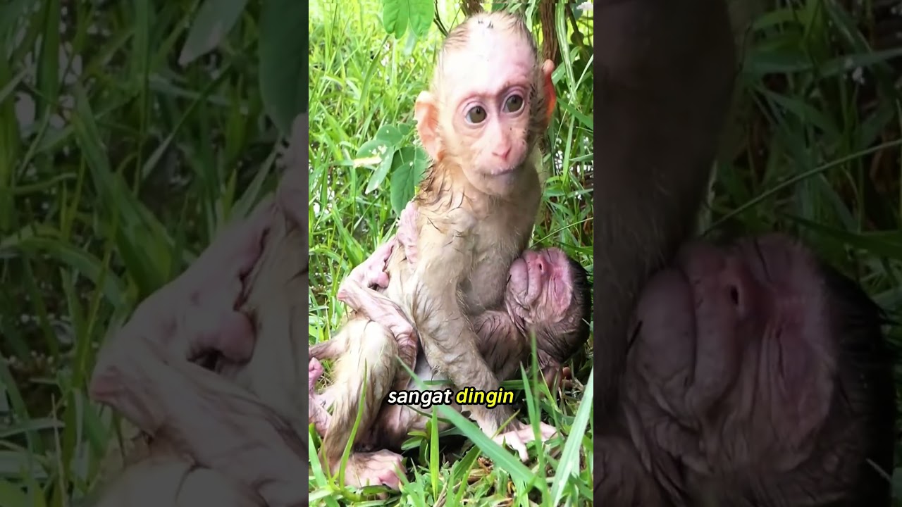 Kakak Monyet Ini Rela Melakukan Apa Saja Demi Melindungi Adiknya 🥺❤️  #animals