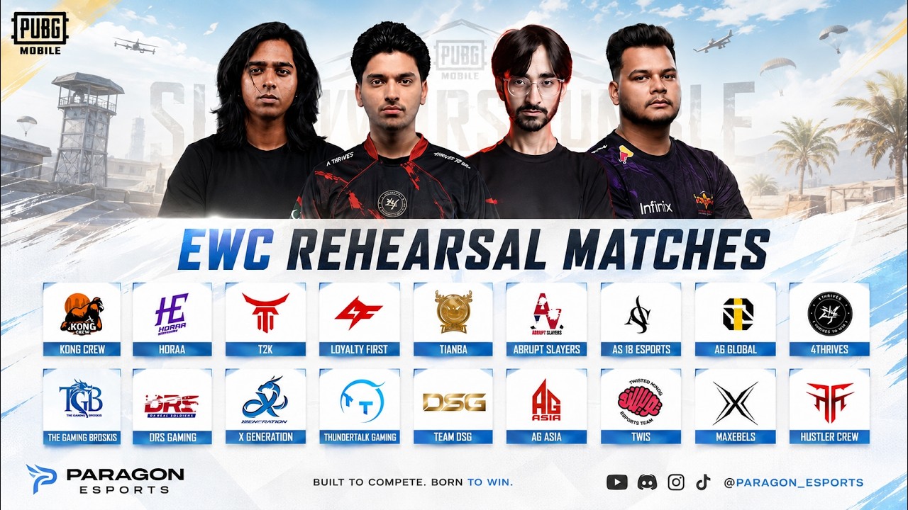 2026 PUBGM EWC REHEARSAL MATCHES - GRIND BEFORE EWC - FT. #4T #GODL #HORAA #OG #TT
