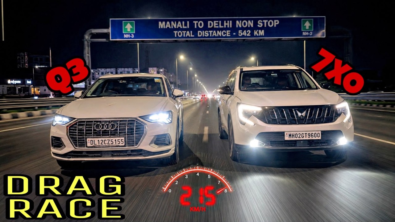 Audi Q3 ने बुरी तरह हरा दिया XUV7XO को 🥵 Extreme RACE on Highway (Manali to Delhi) 🚧🚀