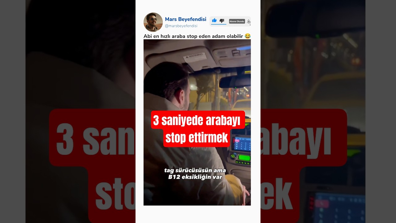 çok hızlı araba stop eden abimiz