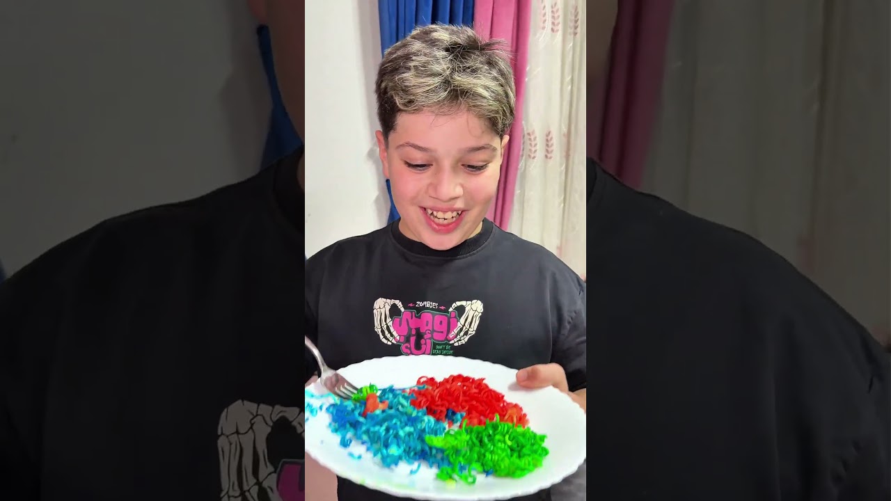 Colorful Indomie noodles 😂 #America #Funny