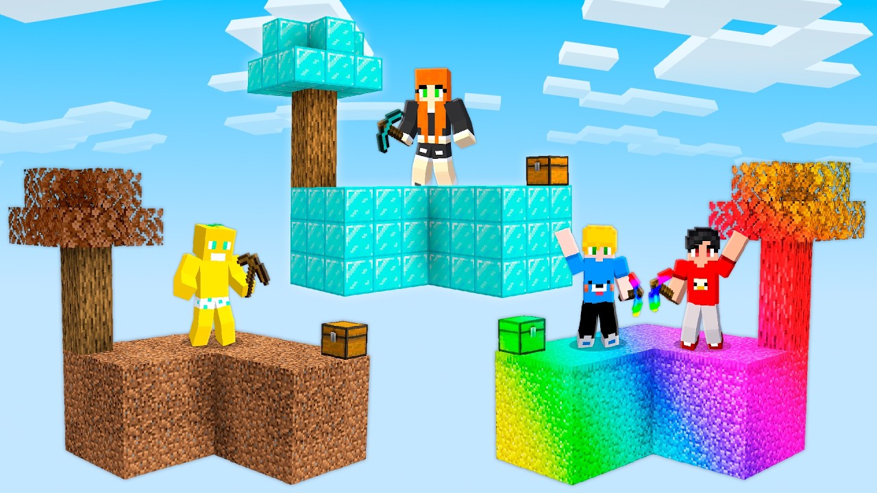 Fizemos uma BATALHA de ILHAS com AMIGOS no minecraft