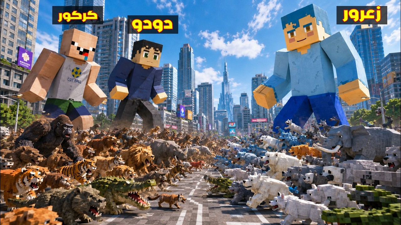 فلم ماين كرافت : جيش اسود زعرور العملاق ضد جيش حمير كركور و دودو العمالقة 🔥😂
