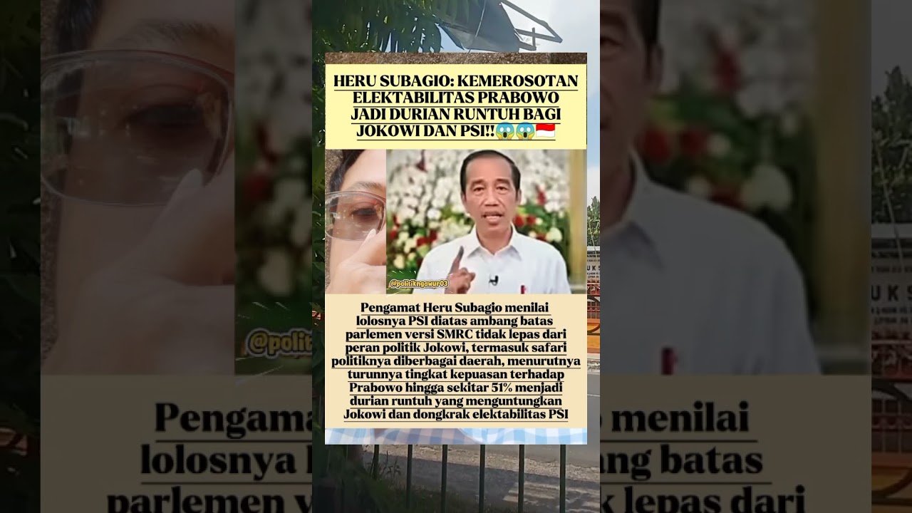 Subagio:Kemerosotan Prabowo Durian runtuh bagi Jokowi & PSI #viralshort #politics #prabowo #berita