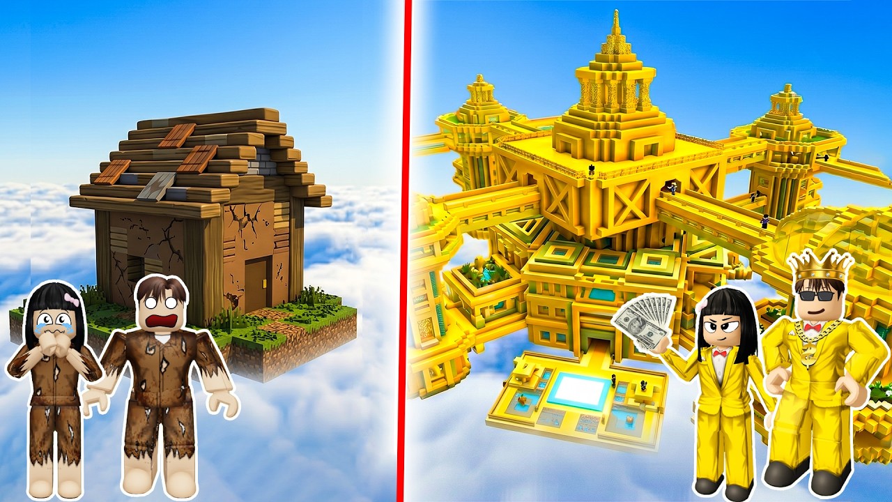 Yuta Mio dan Baby Celine Buat Rumah Mewah Melayang Diatas Awan | ROBLOX