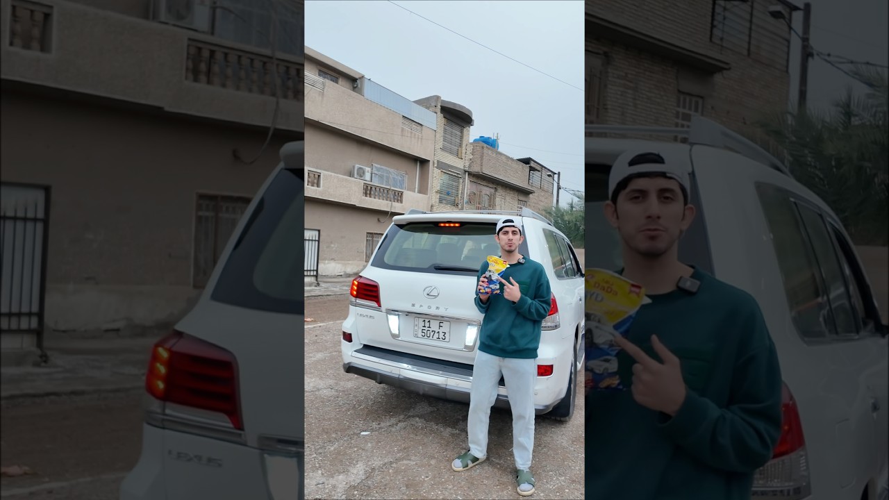 السيارة صدمتني 🚗🥲وبايدي چبس دادا 😍#عباس_بيسو