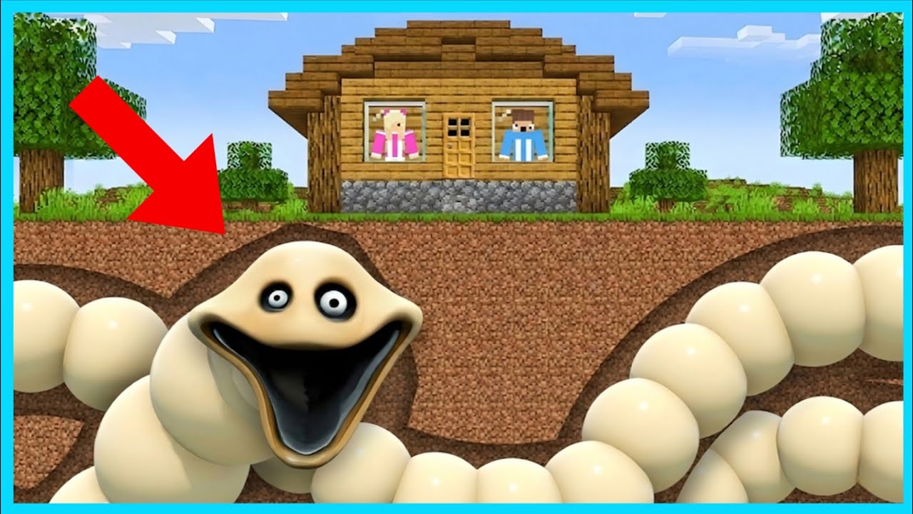 MIPAN & ZUZUZU DI KEJAR DAN DI MAKAN CACING MONSTER KELAPERAN DI MINECRAFT SURVIVAL!