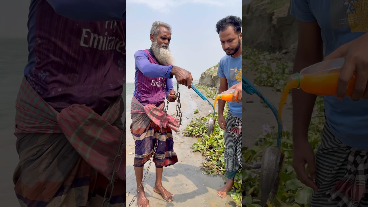 Traditional fishing method from riverside ￼47 #fishinglife #hook #bait