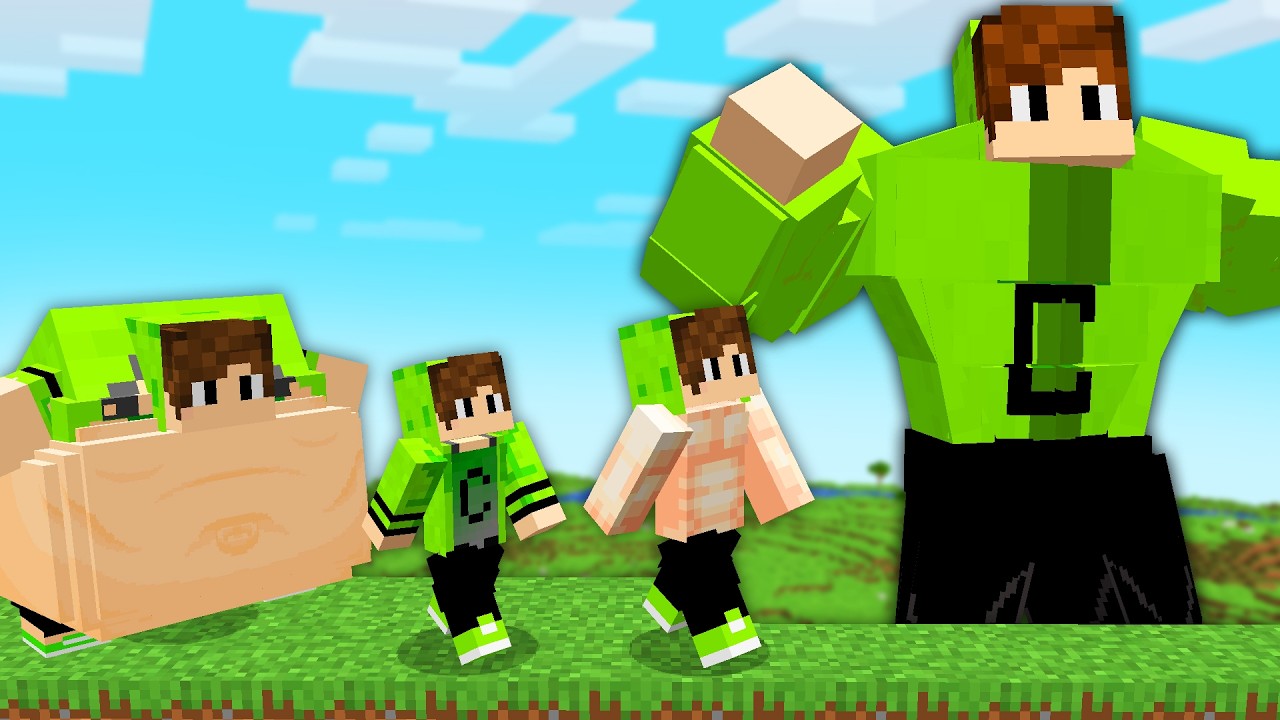 Fui de GORDO até SUPER FORTE no Minecraft!