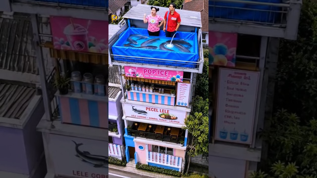 bikin KOLAM lele di atas RUMAH, tetangga ga mau kalah🤣‼️