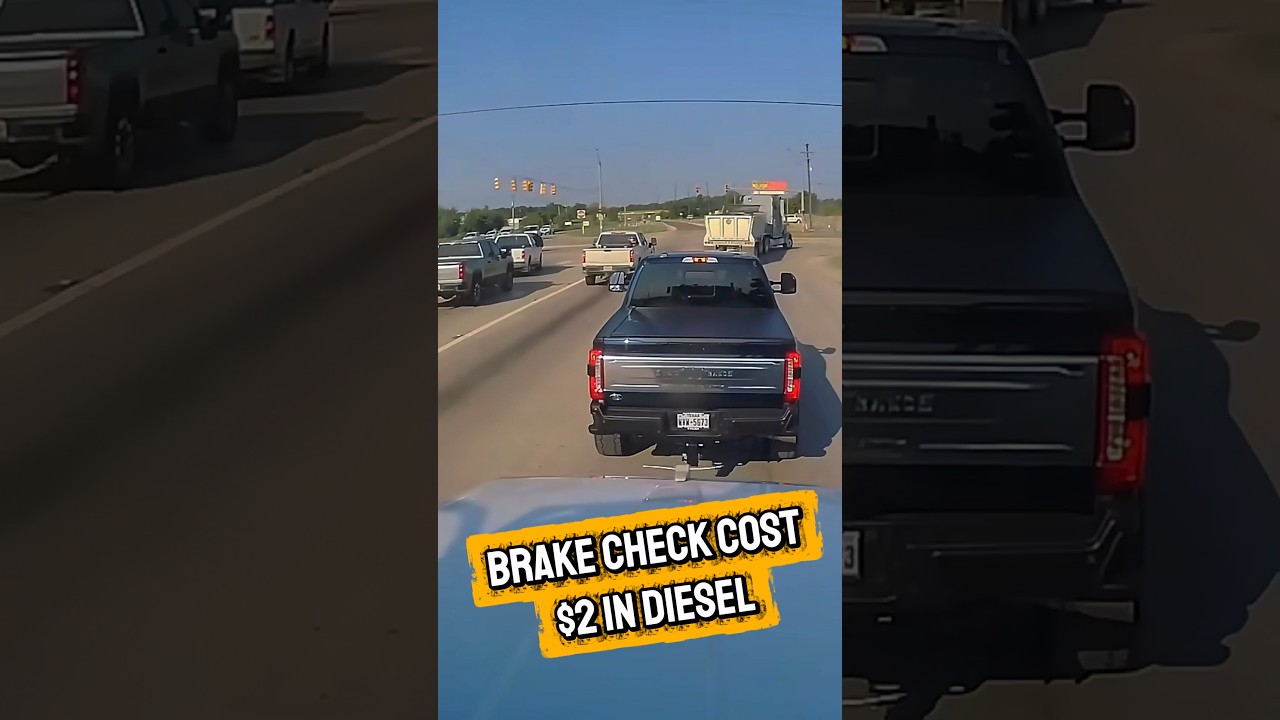 Do not brake check semi trucks #trucking #truckdriver #pickuptruck
