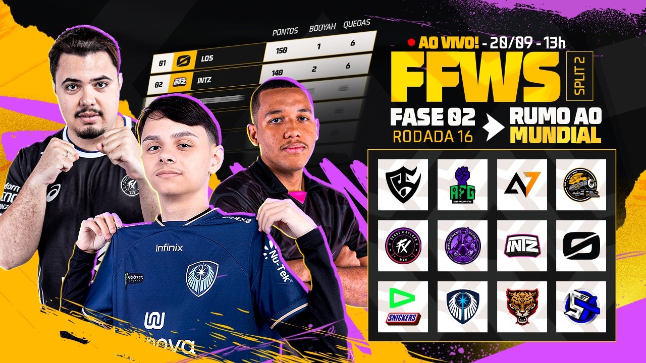🔴 FREE FIRE AO VIVO: FFWS BRASIL SPLIT 2 - FASE RUMO AO MUNDIAL | RODADA 16