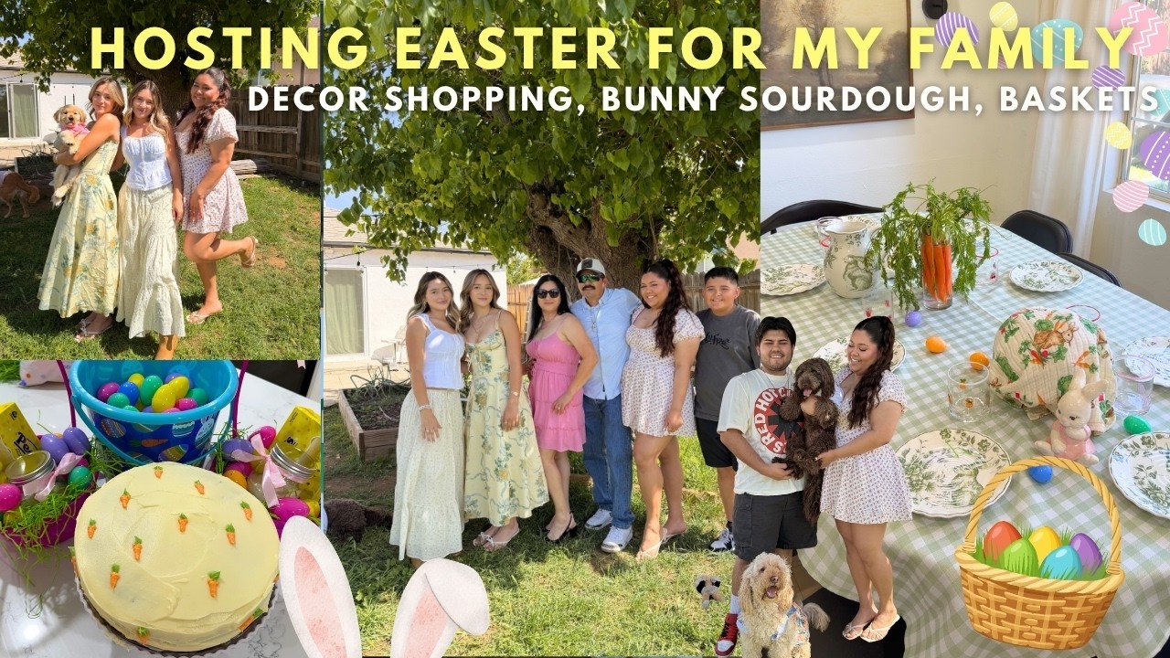 Hosting *EASTER* at my HOUSE | PREPARING + EASTER VLOG | Sourdough bunny, Baskets, Prep