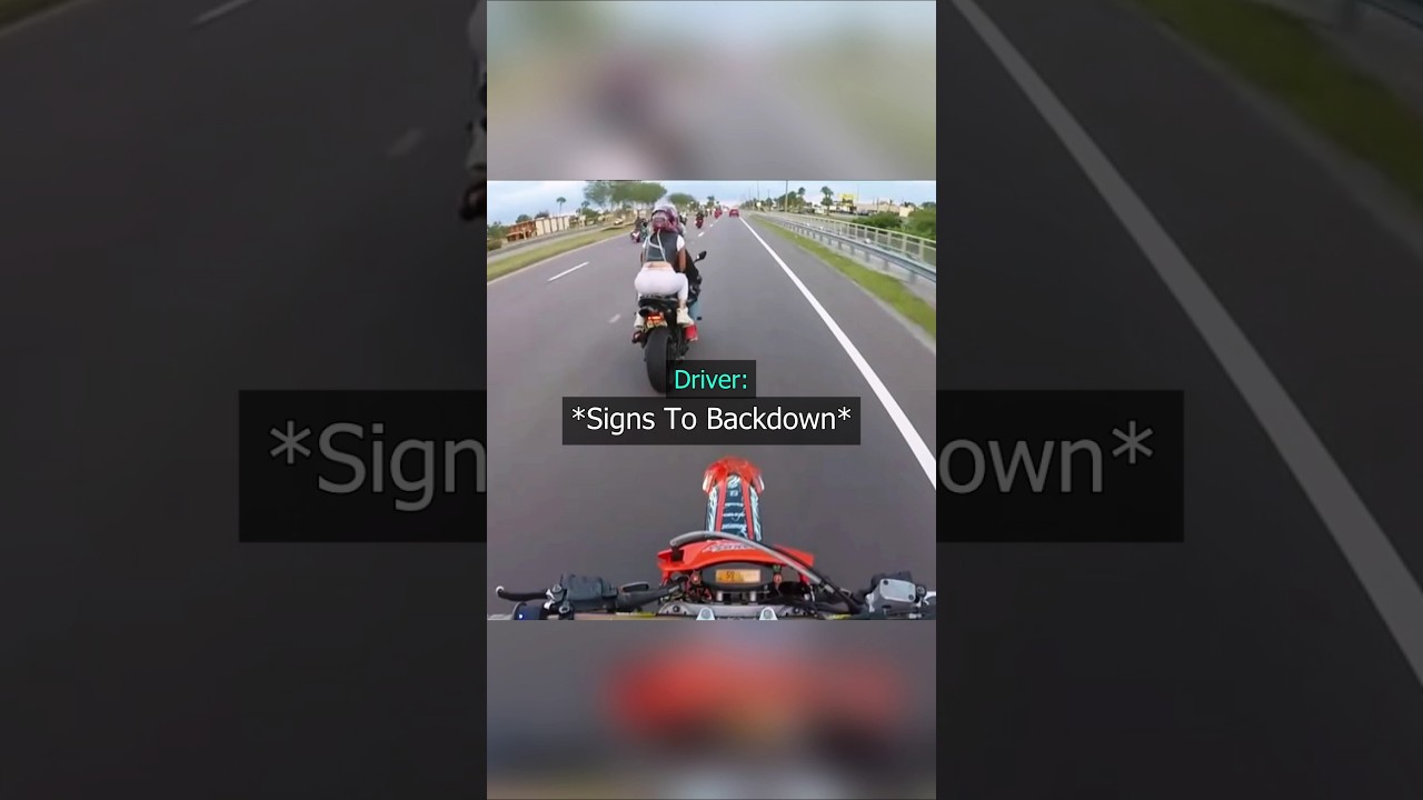 Biker Confronts Biker 🤯 Credit @Laidbak_Luke