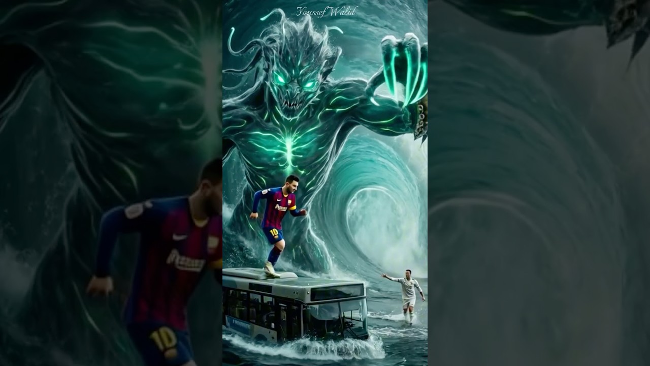 الوحش العملاق يهاجم كريستيانو وميسي!😱🔥