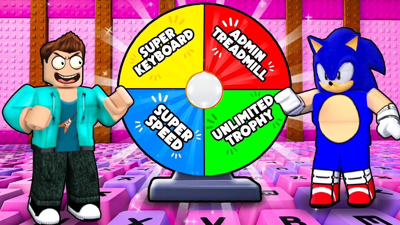 I DID 1V1 USING ADMIN SPIN THE WHEEL IN +1 KEYBOARD ESCAPE ROBLOX !!