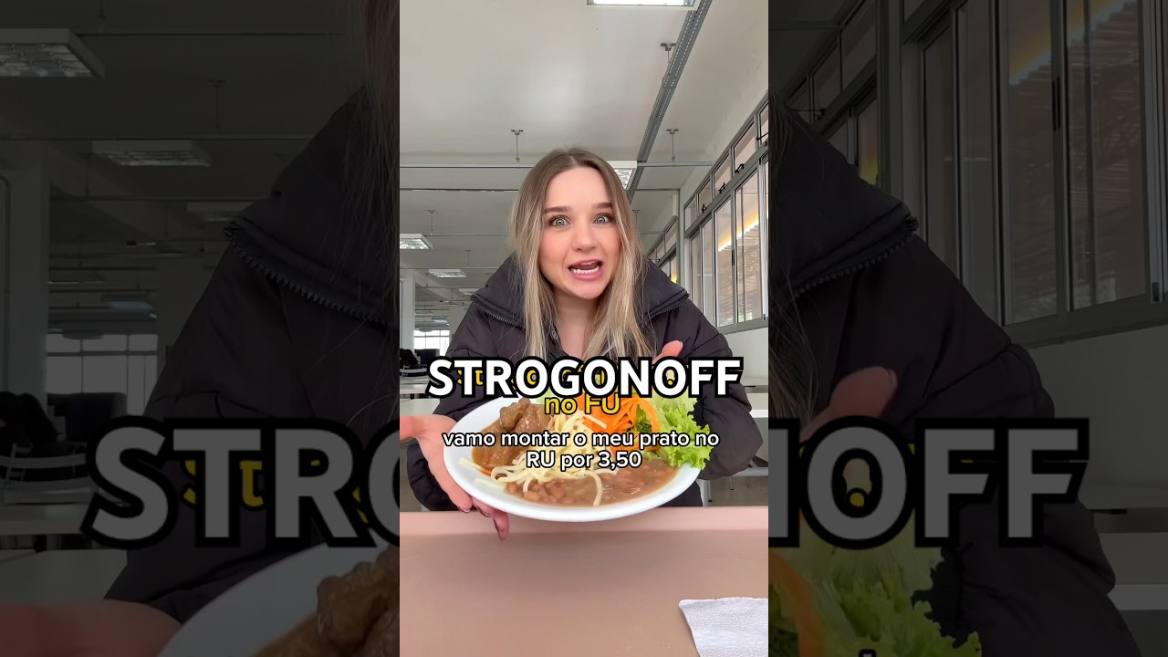 VLOG ALMOÇANDO STROGONOFF POR 3,50 NA FACULDADE 😳😱 #ru #tudoqueeucomo #almoco #comendo #utfpr