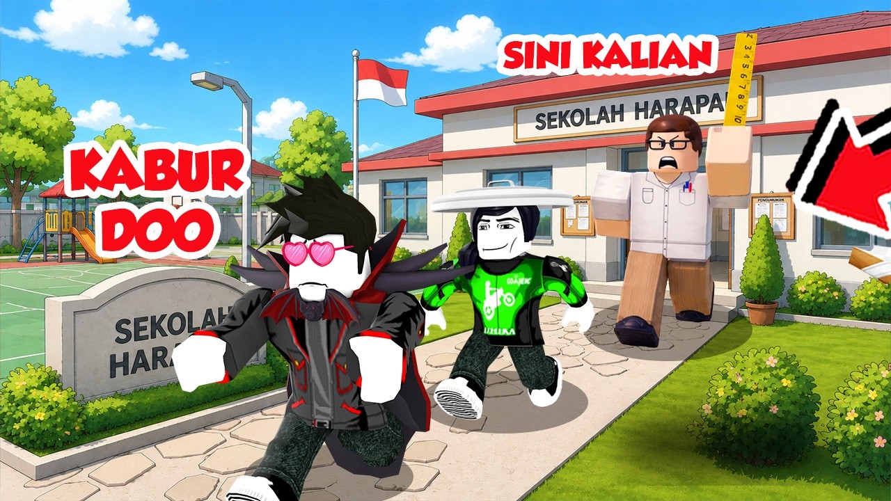 KITA KABUR DARI SEKOLAH DAN GURU GALAK DI ROBLOX!!!