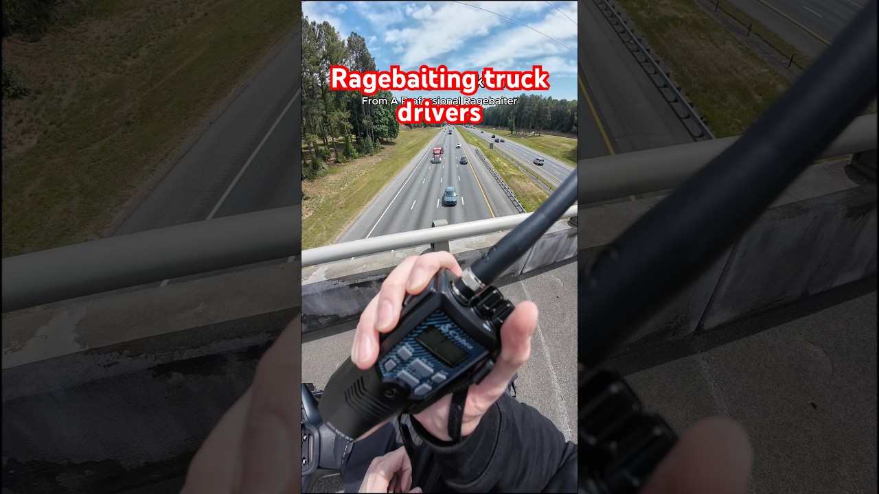 Ragebaiting truck drivers with a CB Radio  #ragebait #bikerboy #biketok #motovlog #funny
