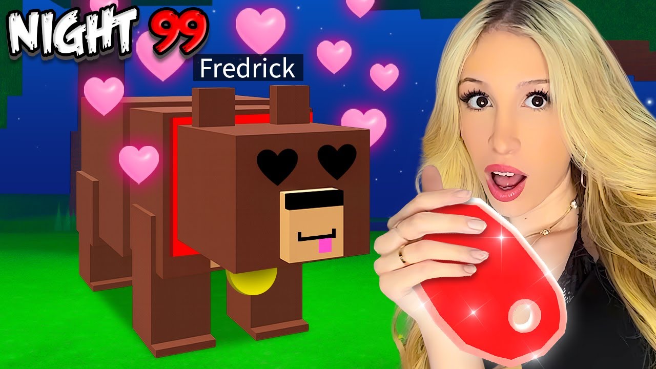 SURVIVNG 99 NIGHTS with a PET BEAR in 99 NIGHTS IN THE FOREST... *NEW TAMING UPDATE*