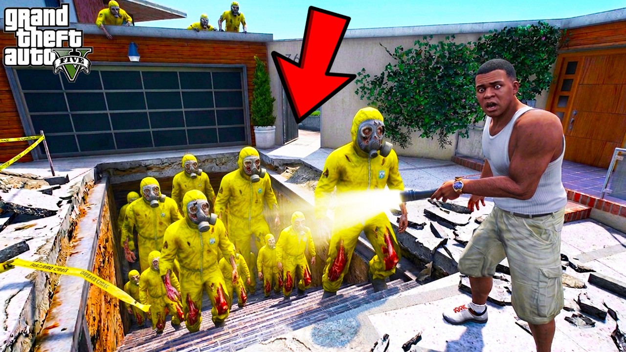 Franklin Discovers a Scary Underground Base in GTA 5 | SHINCHAN and CHOP