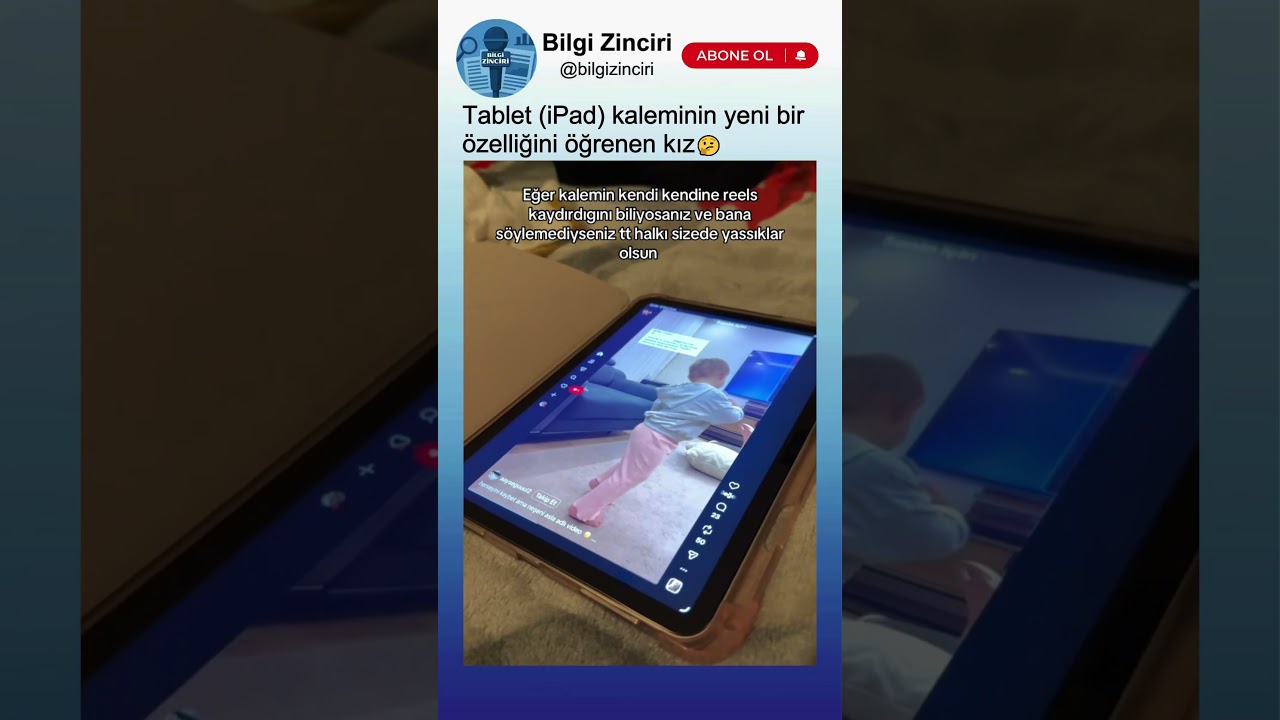 Tablet Kaleminin Yeni Bir Özelliğini Gösteren Kız..🤔