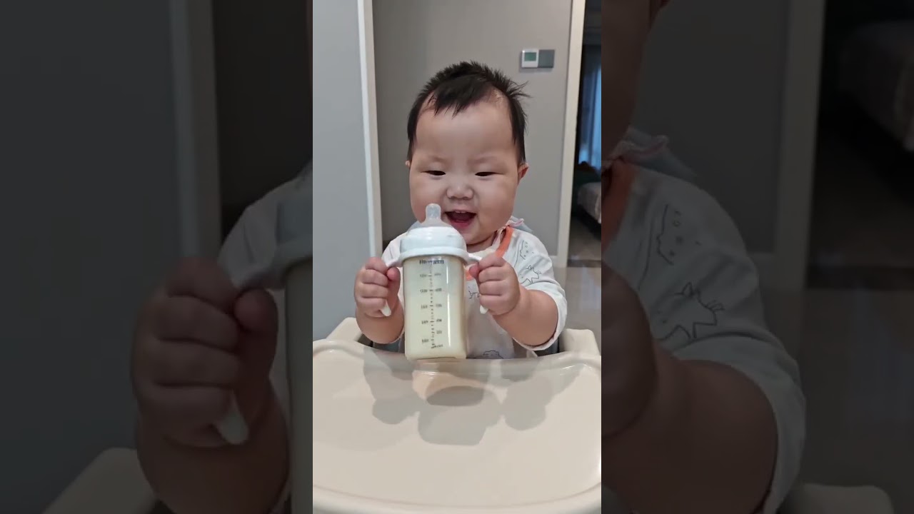洗澡澡喝奶奶 #萌娃 #治癒