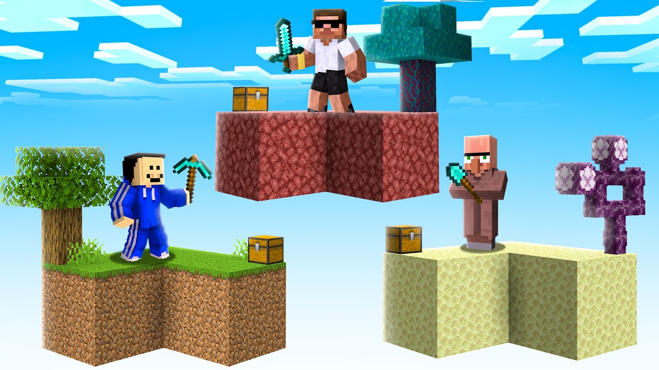 Surviving Biome Skyblock in Minecraft..