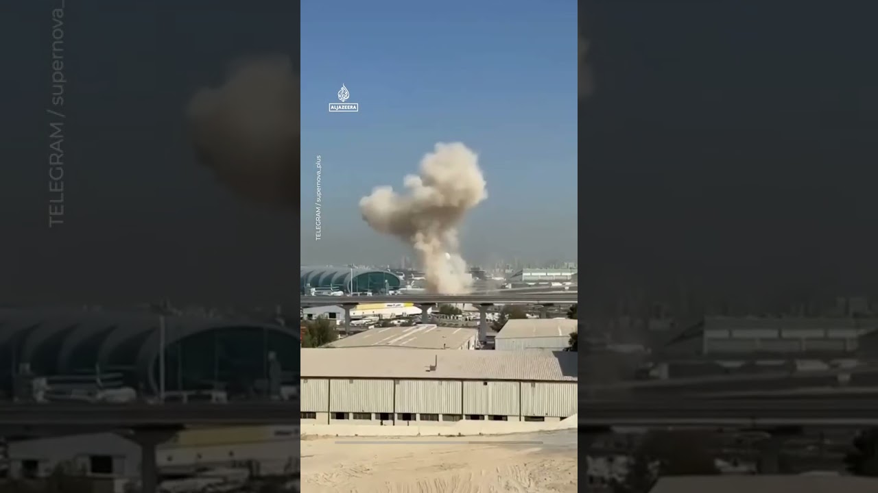 Moment drone strikes Dubai International Airport