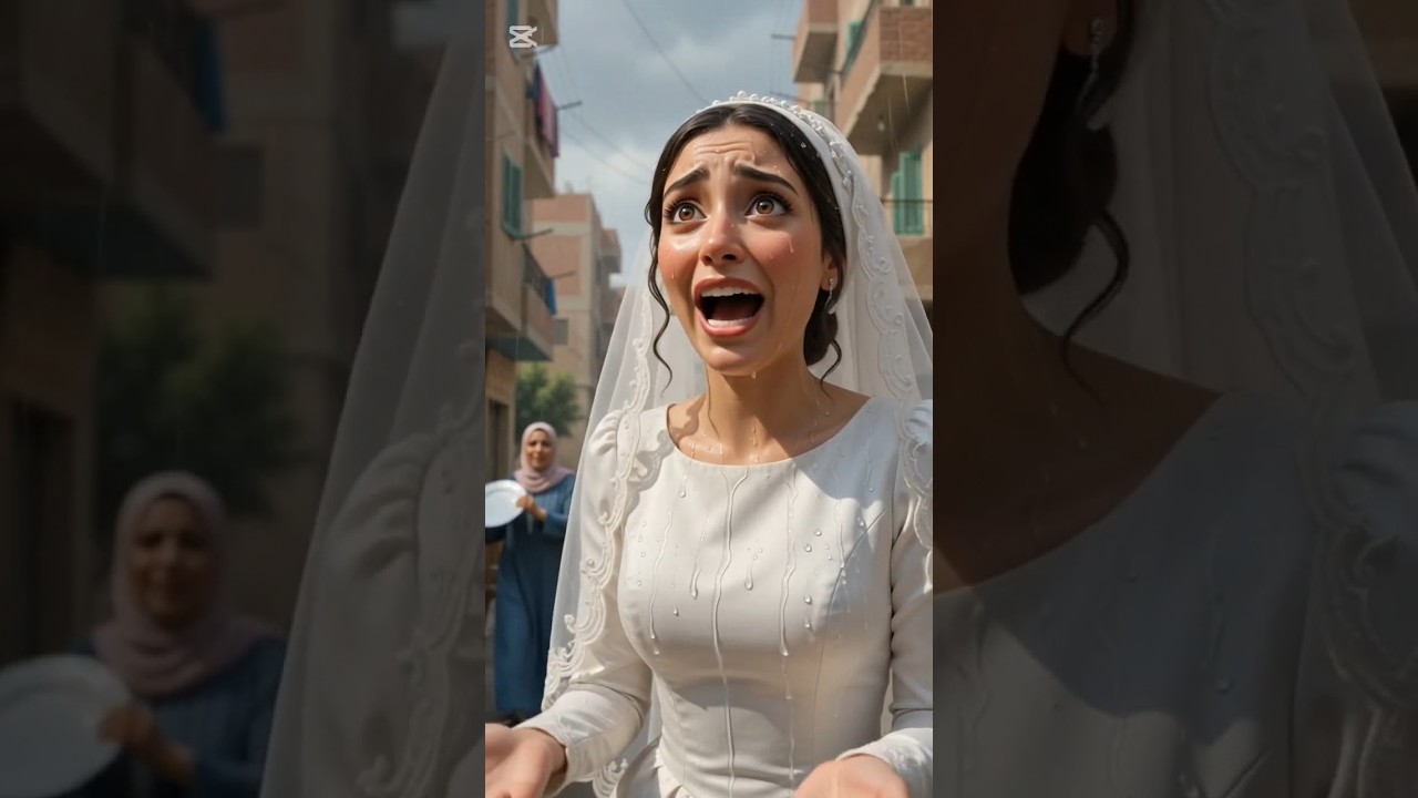 فرح العروسة في الشارع والجو قلب فجأة 🌧️😂#حكايات #دراما #ai #aishorts #shorts